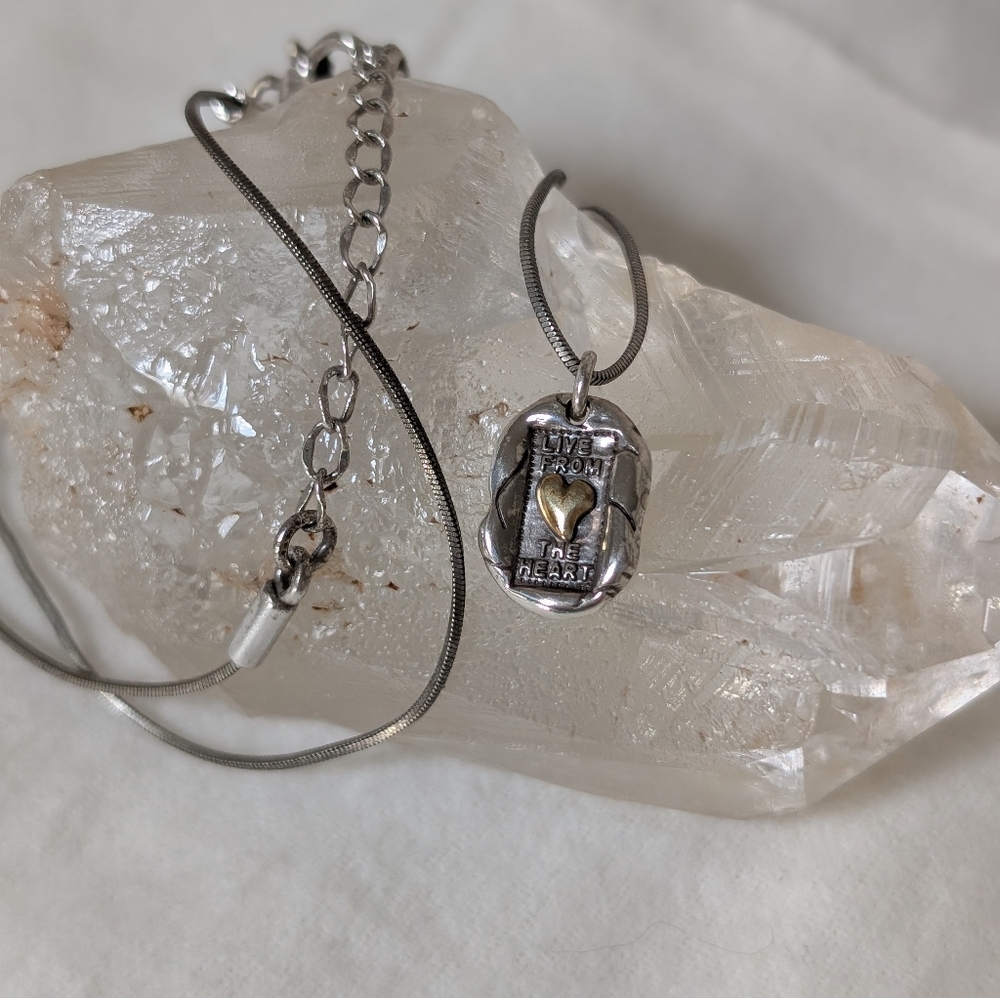 Brighton "From the Heart" necklace silver plated 15" classic romantic love